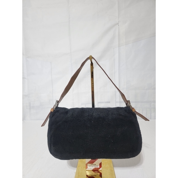 Authentic Fendi Black Suede Baguette Bag With Silver Tone Zucchino Logo … - Picture 3 of 16